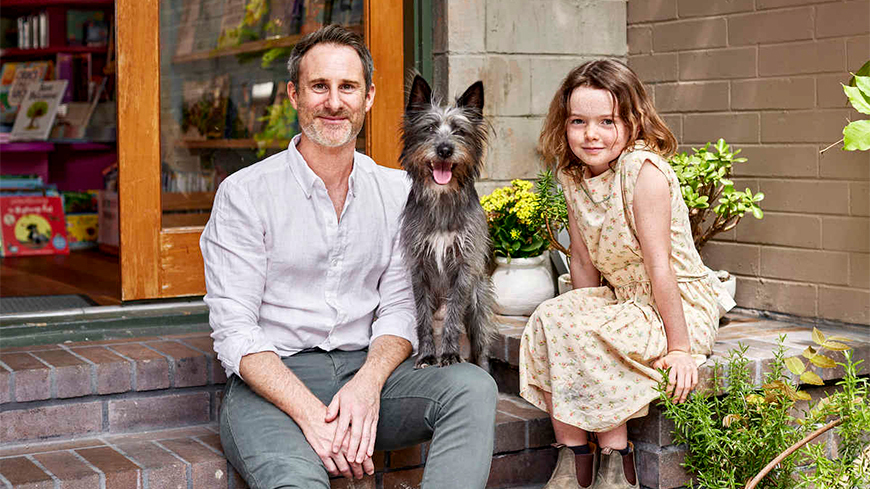 Runt Author Craig Silvey -left- With Lily Latorre -annie- Right- And Squid -runt- Middle  Photo Credit - Court 